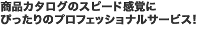 商品カタログのスピード感覚にぴったりのプロフェッショナルサービス!